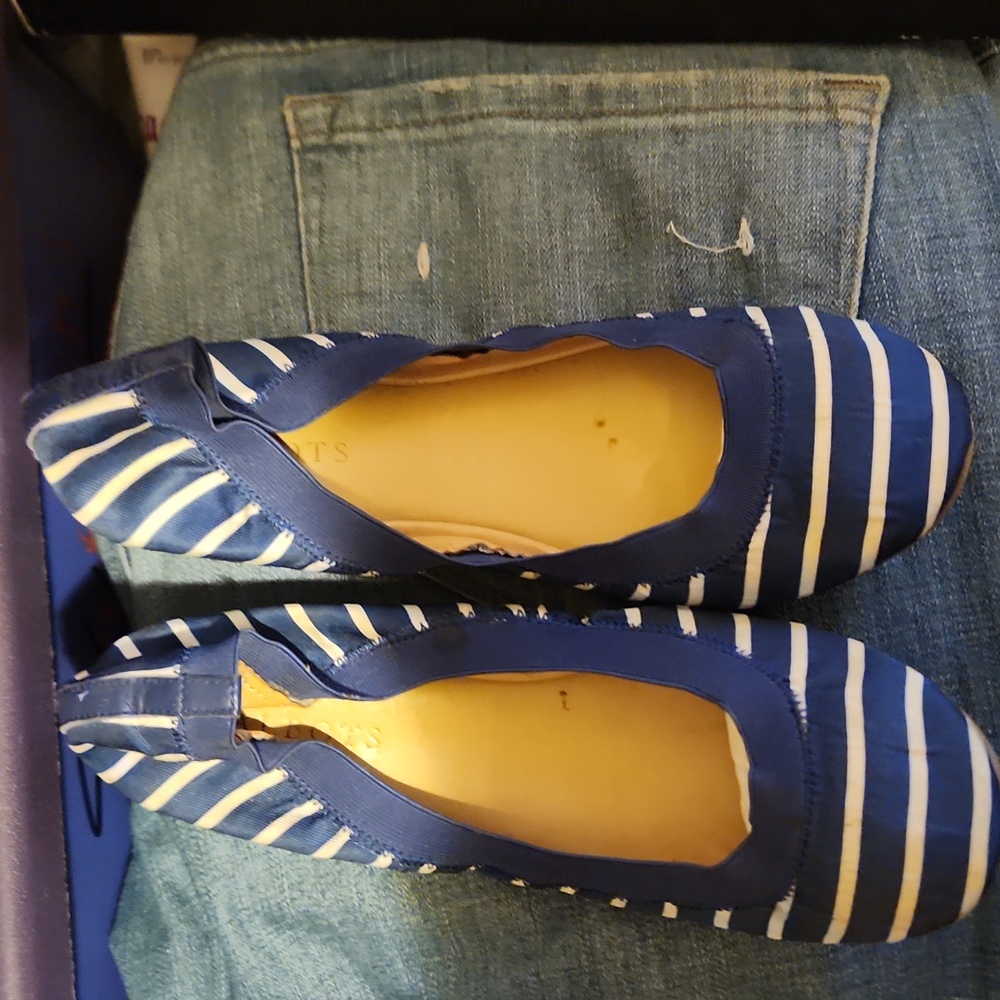 Talbots Indigo Blue and White Striped Women's Shoes